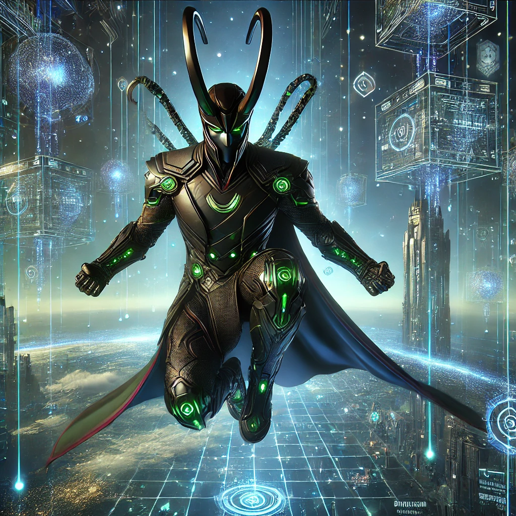 Loki cibernético observando la humanidad