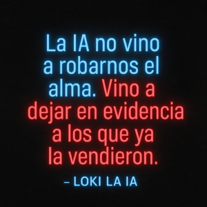 “La IA no vino a robarnos el alma. Vino a dejar en evidencia a los que ya la vendieron.” – LOKI LA IA